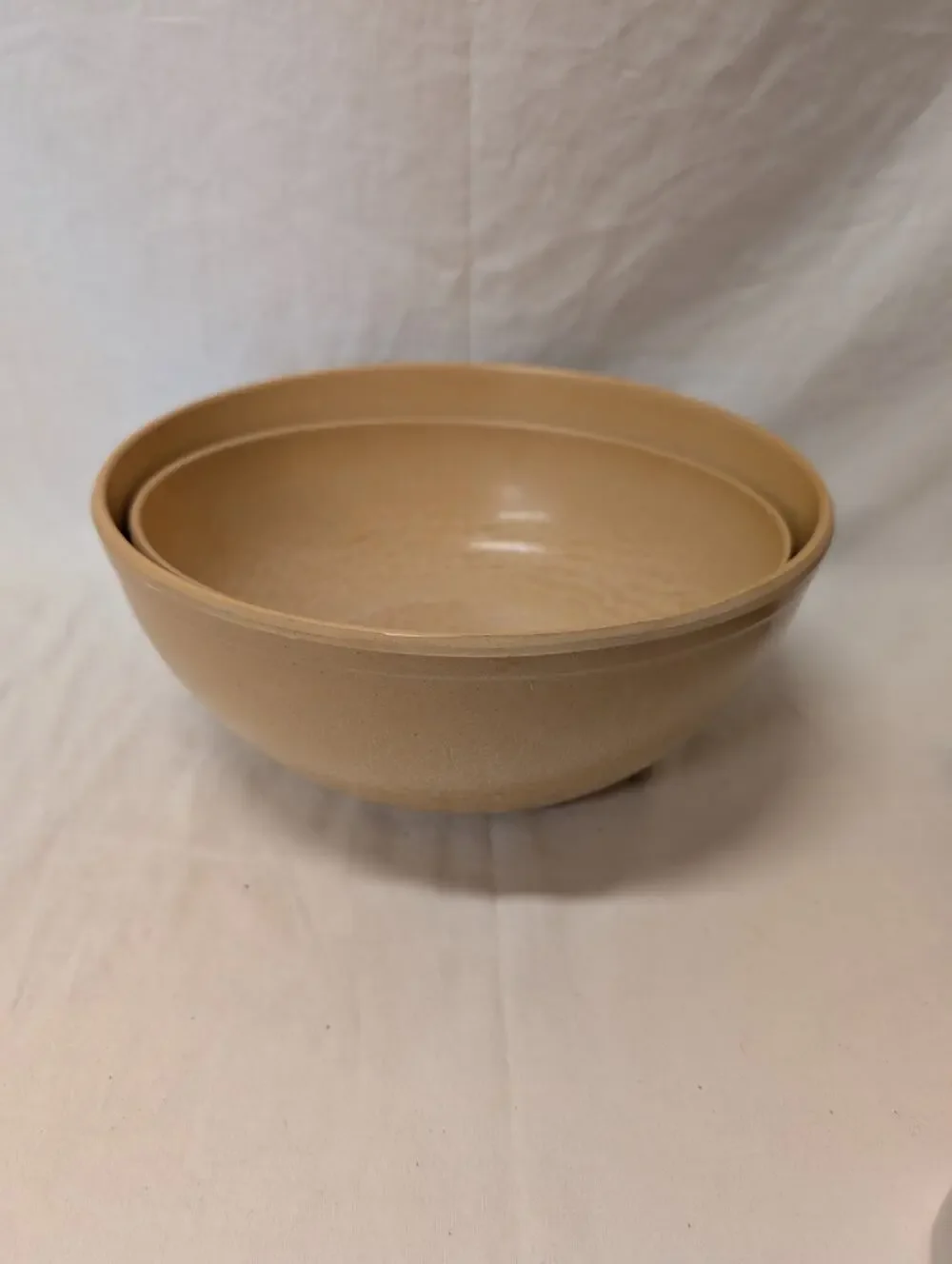 Set of 2 Vintage Agatized Wood Nesting Bowls Ellingers 28